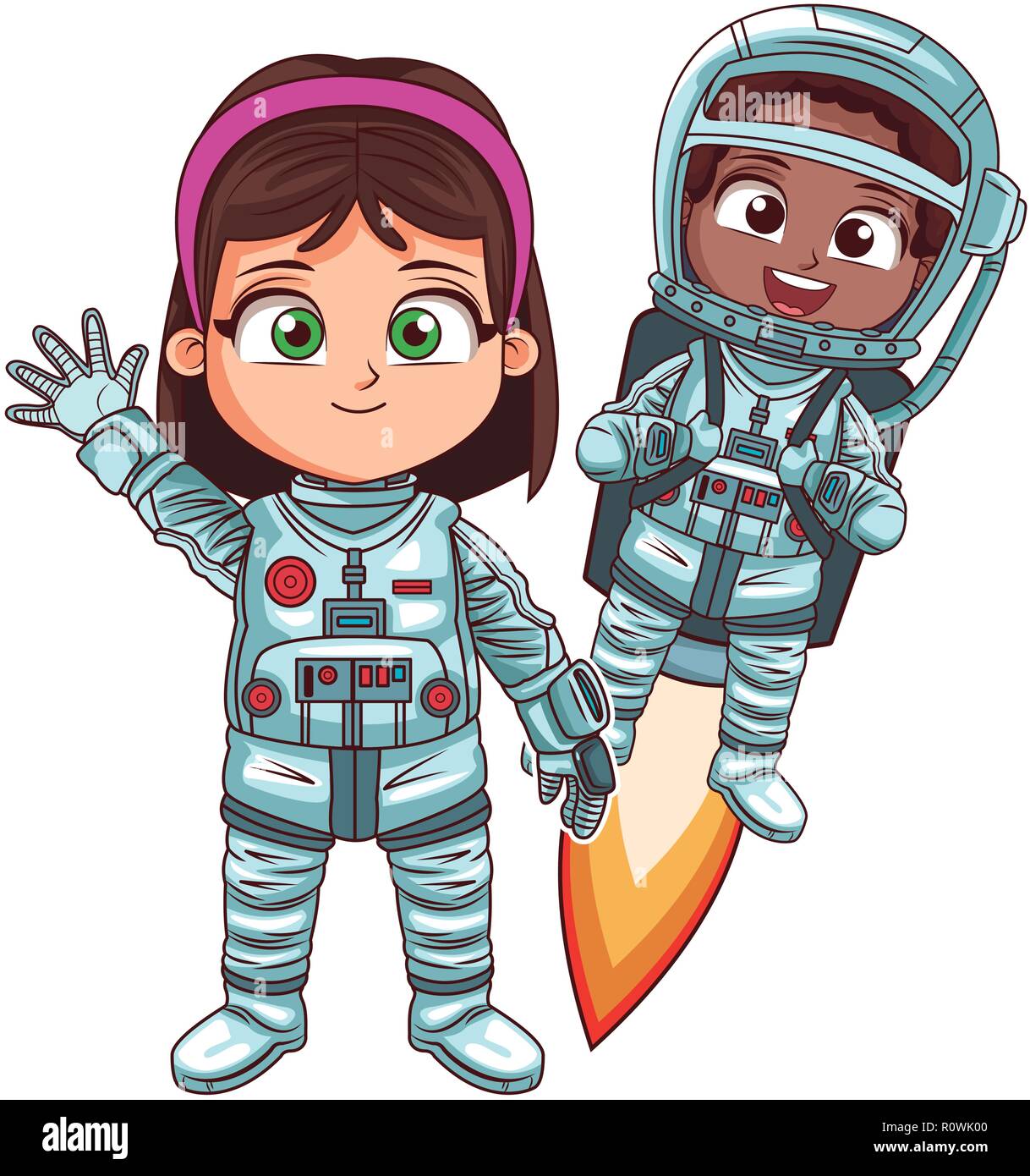 Happy astronaut kids Stock Vector Image & Art - Alamy