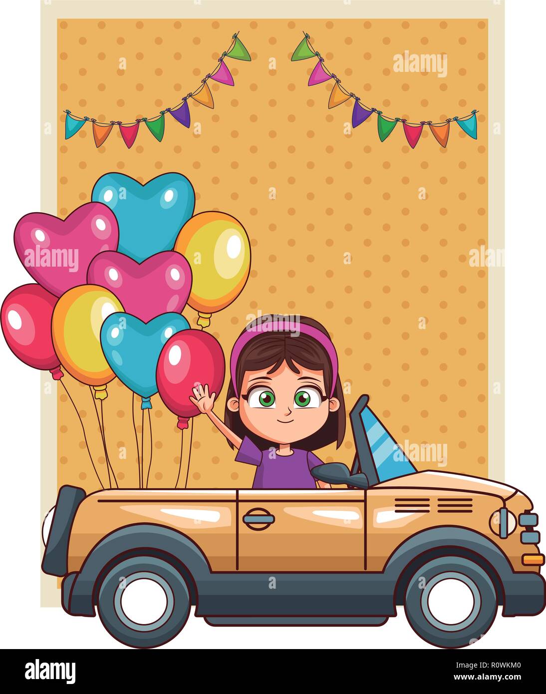 happy girl driving car cartoon Stock Vector Image & Art Alamy