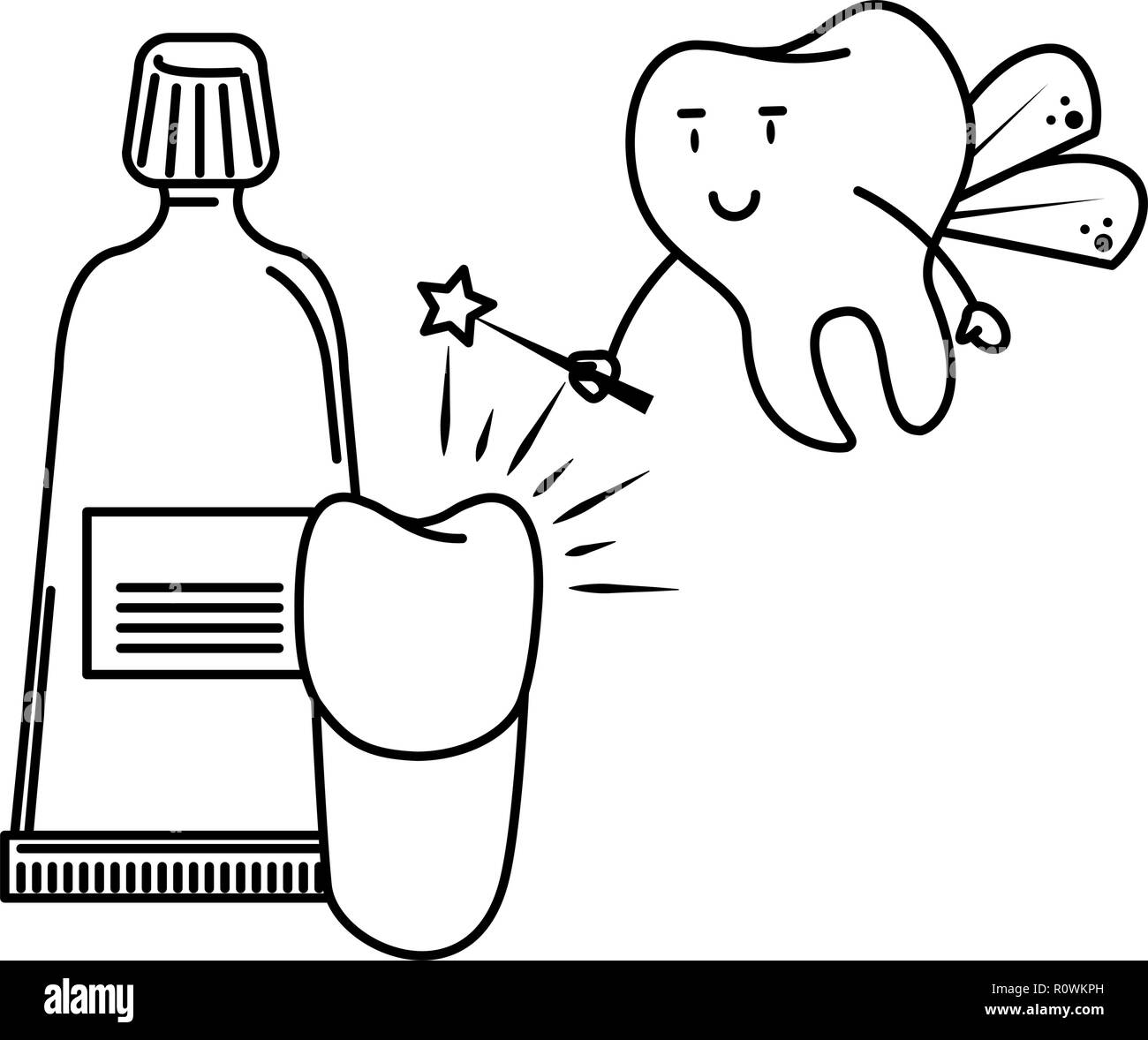 dental care cartoon Stock Vector
