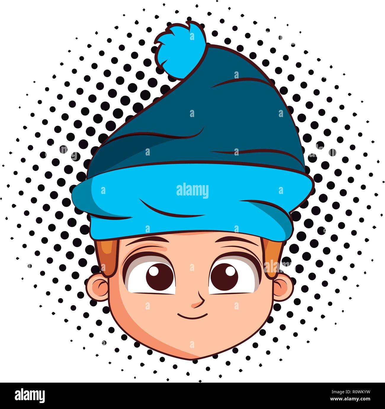 Boy with beanie hat cartoon Stock Vector Image & Art - Alamy