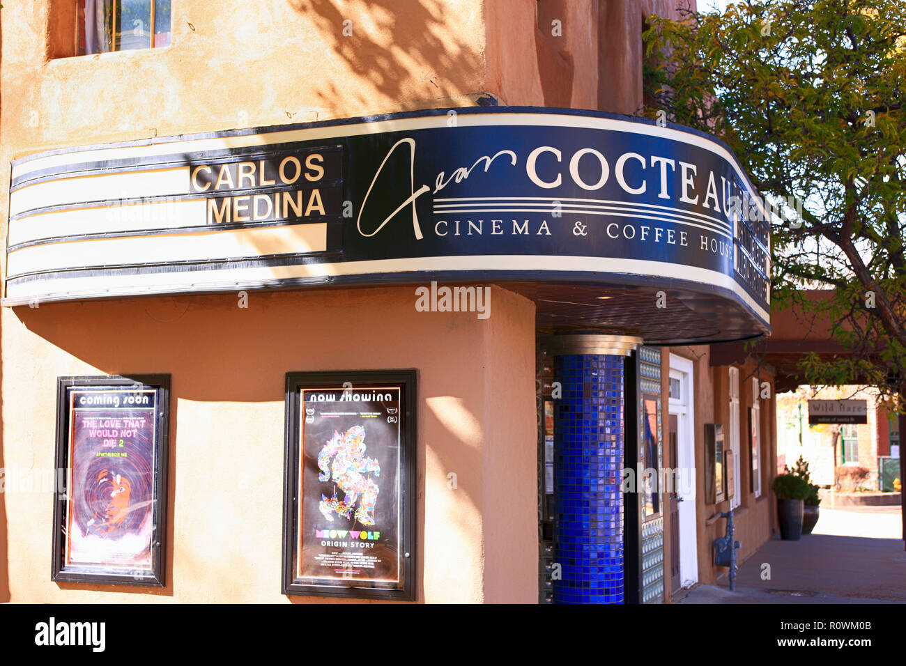 Carlos Medina's Jean Cocteau cinema on Montezuma Ave in Santa Fe, New  Mexico USA Stock Photo - Alamy