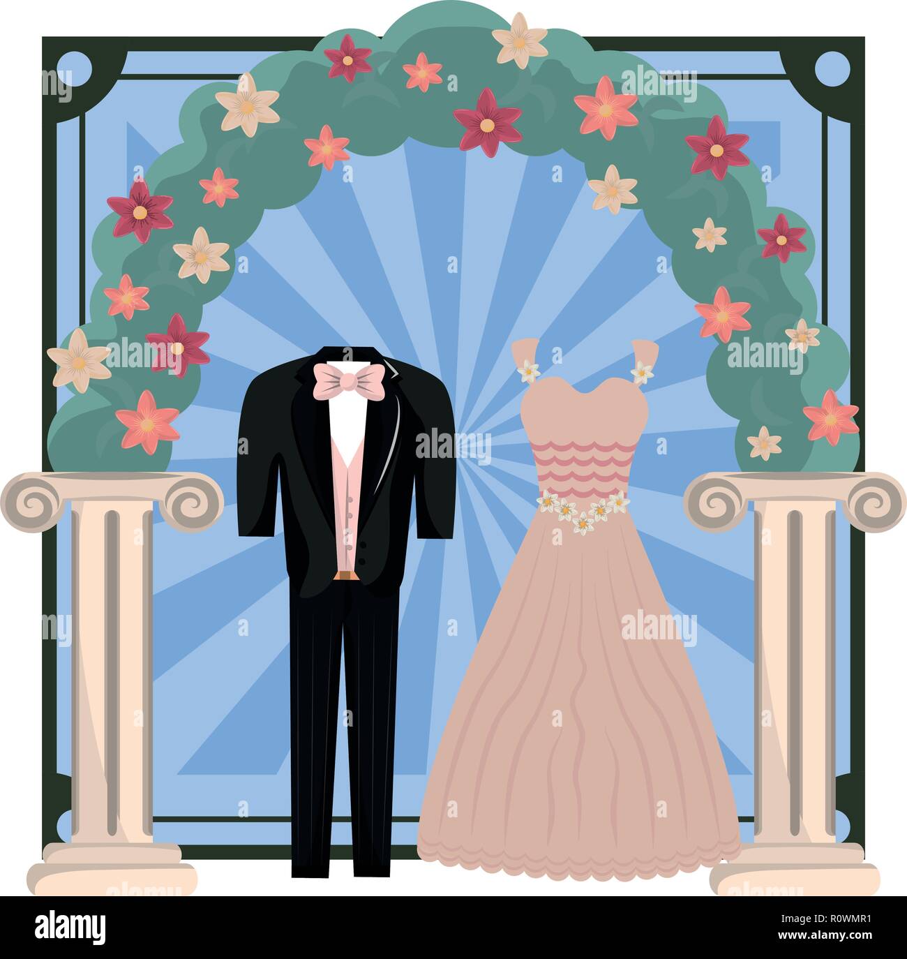 Wedding celebration cartoons Stock Vector