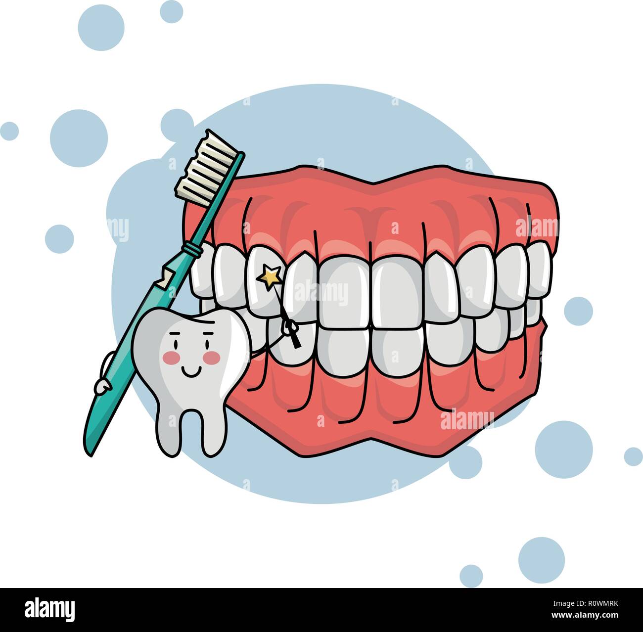cartoon dental care denture Stock Vector Image & Art Alamy