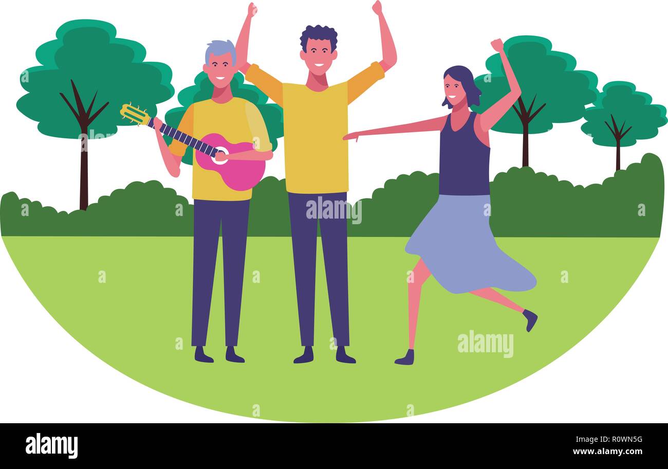 Friends at park cartoons Stock Vector Image & Art - Alamy