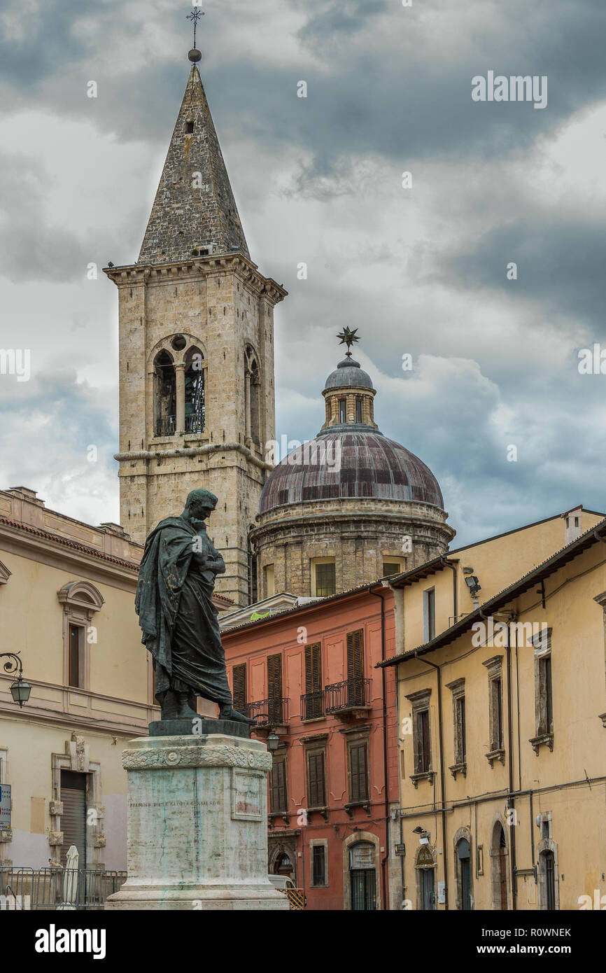 Statue of Ovidio Publio Nasone, Poet Latin, Sulmona Abruzzo Stock Photo