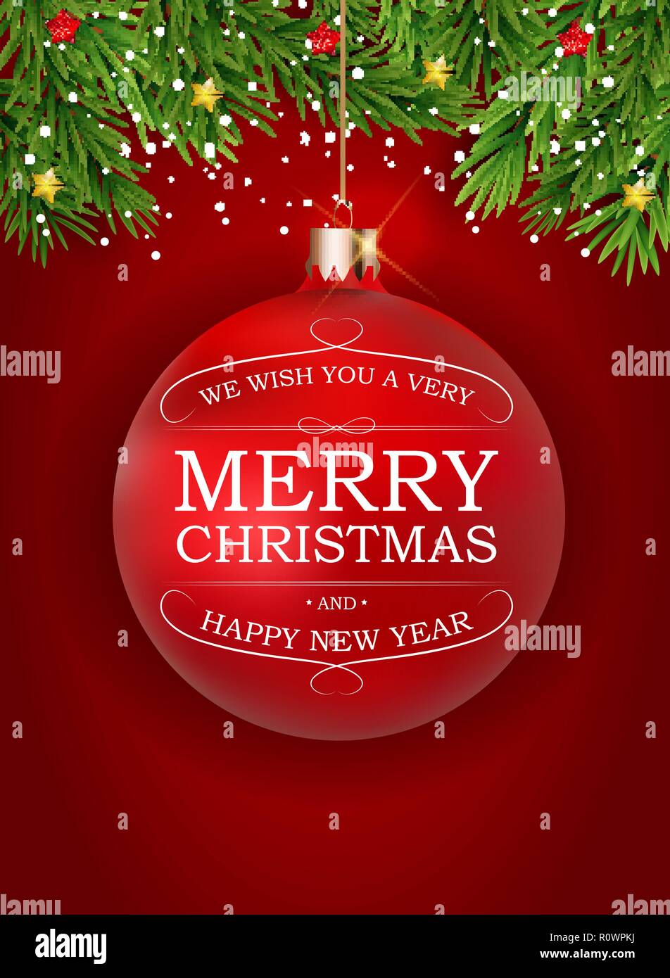 Merry Christmas and New Year Background. Vector Illustration Stock ...
