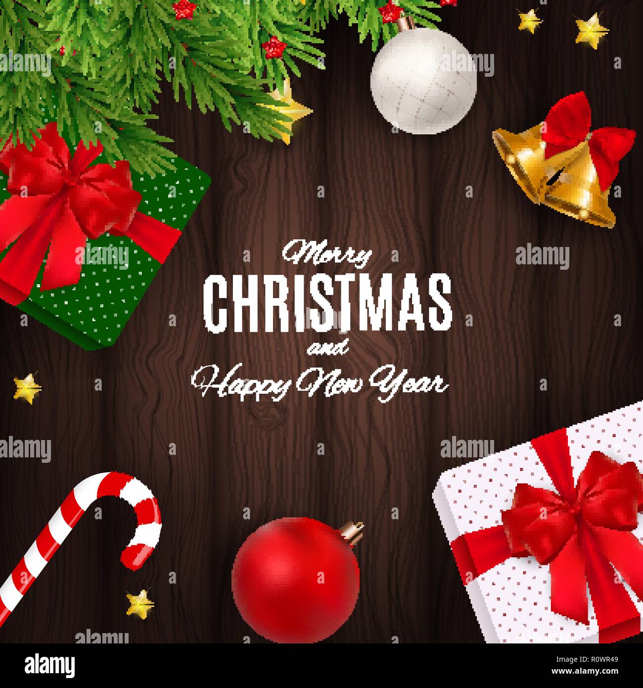 Merry Christmas and New Year Background. Vector Illustration Stock ...