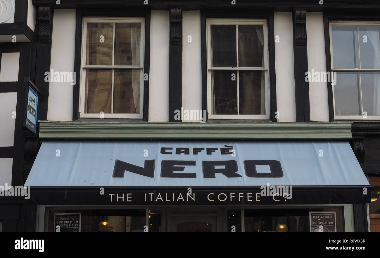 CAMBRIDGE, UK - CIRCA OCTOBER 2018: Caffe Nero storefront Stock Photo