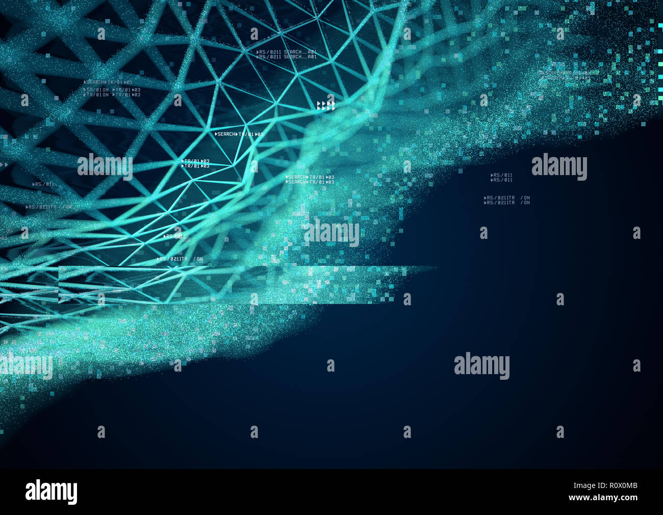 Geometric Data patterns - Technology background. 3D Illustration Stock ...