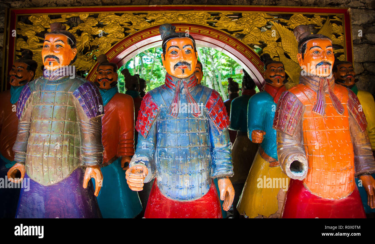 Japanese soldier statue of Funchal Botanical Garden, Madeira Island