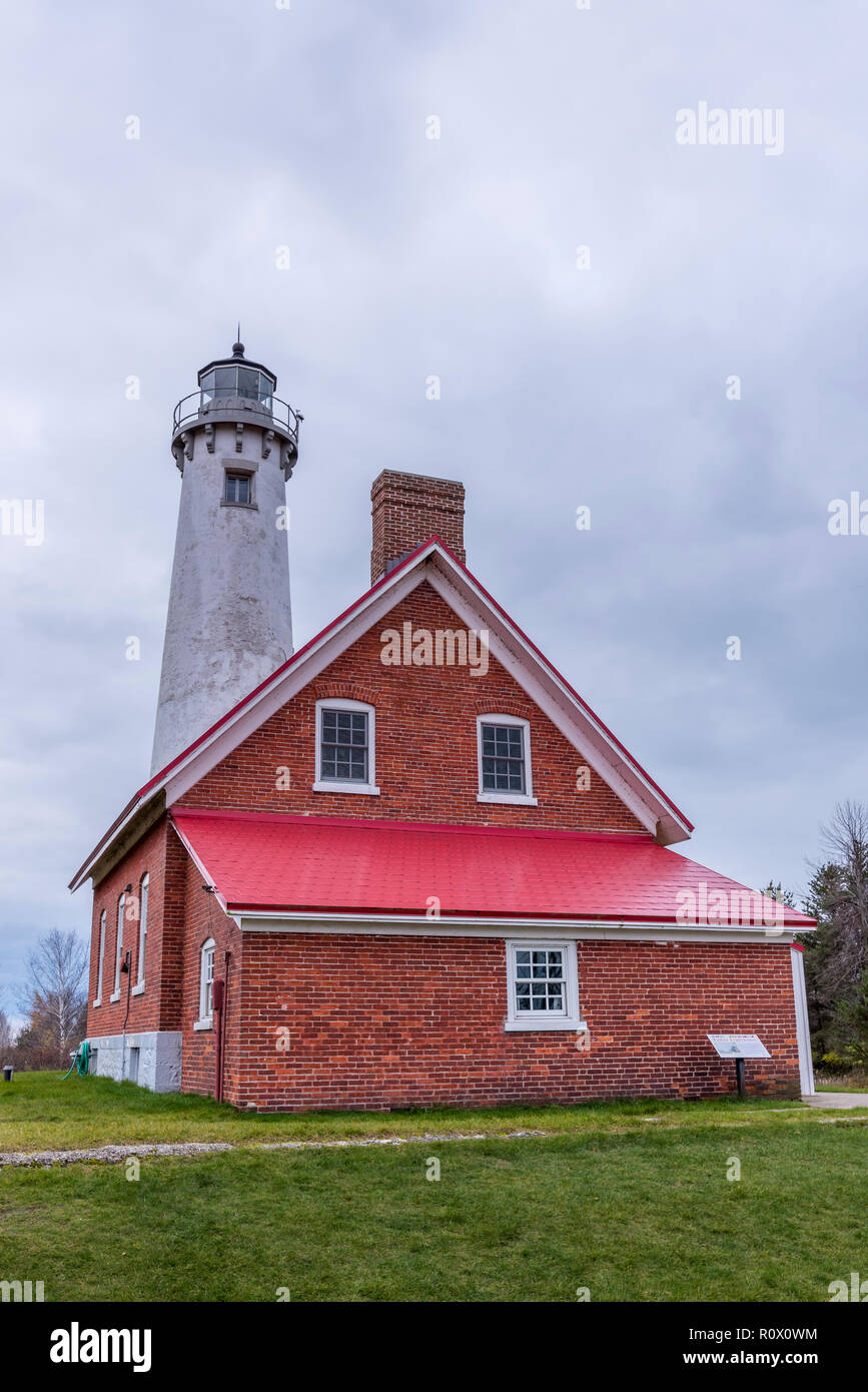 Tawas Point lighthouse on Lake Huron in Michigan, USA. Stock Photo