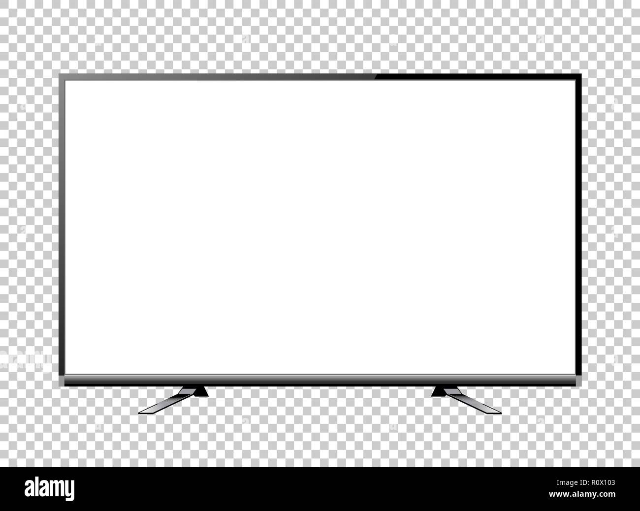 Black LED television screen blank on background vector Stock Vector