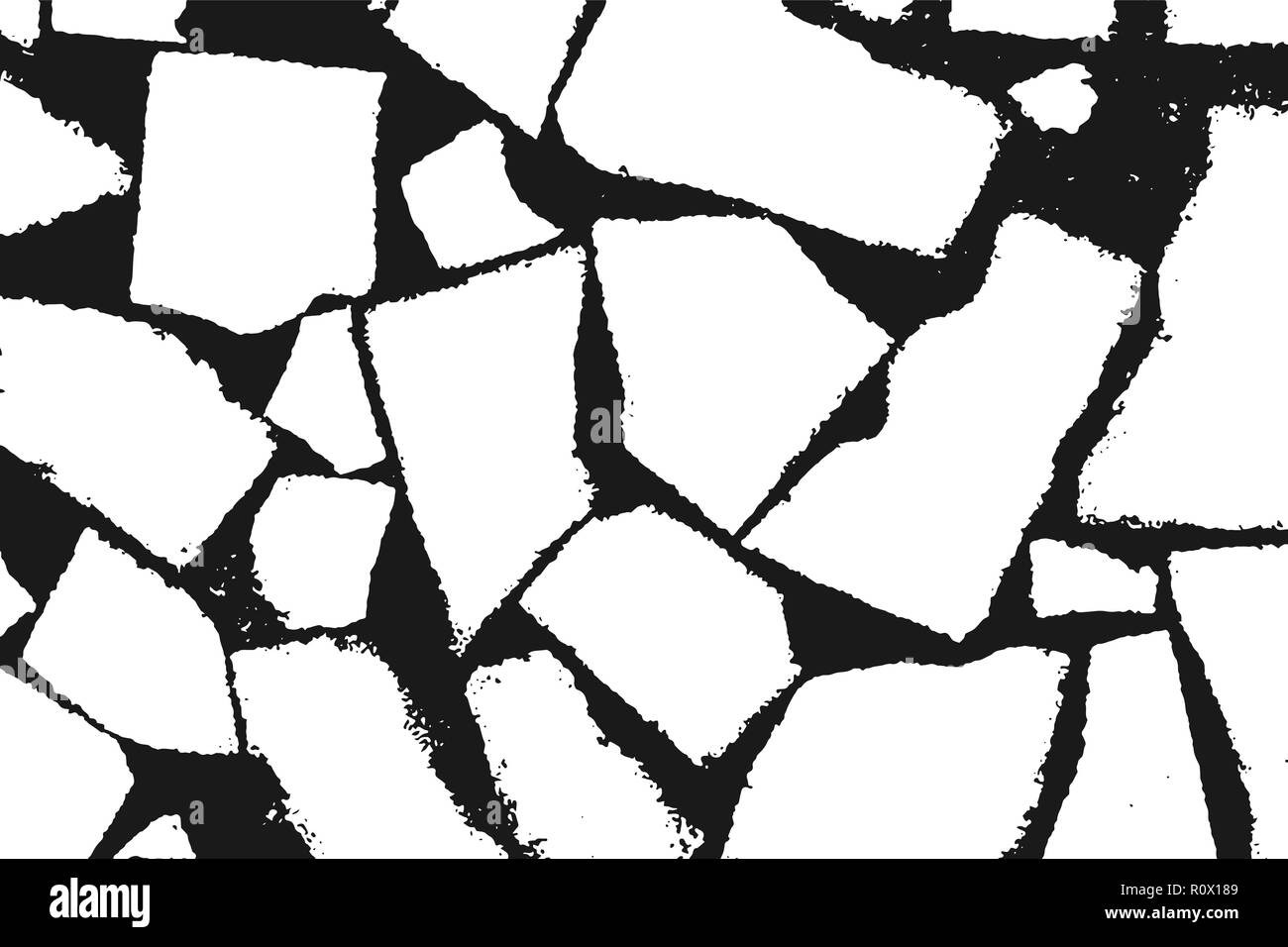Grunge design elements. Stone masonry monochrome. White grainy texture isolated on black background. Vector illustration,eps 10. Stock Vector