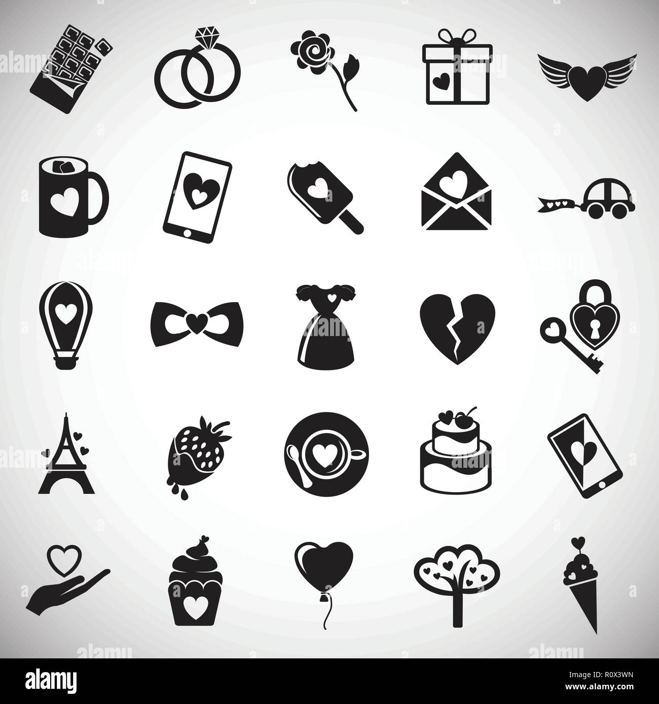 Valentines day set on white background Stock Vector Image & Art - Alamy