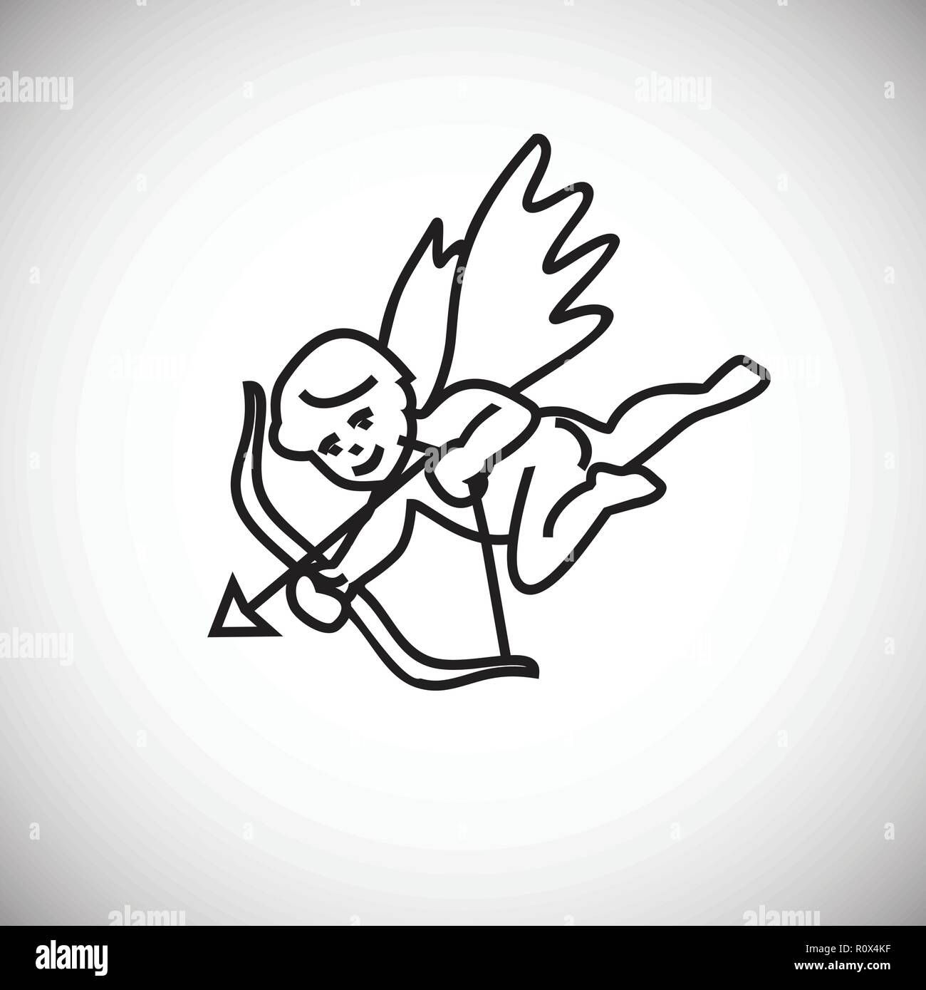 Cupid thin line on white background Stock Vector