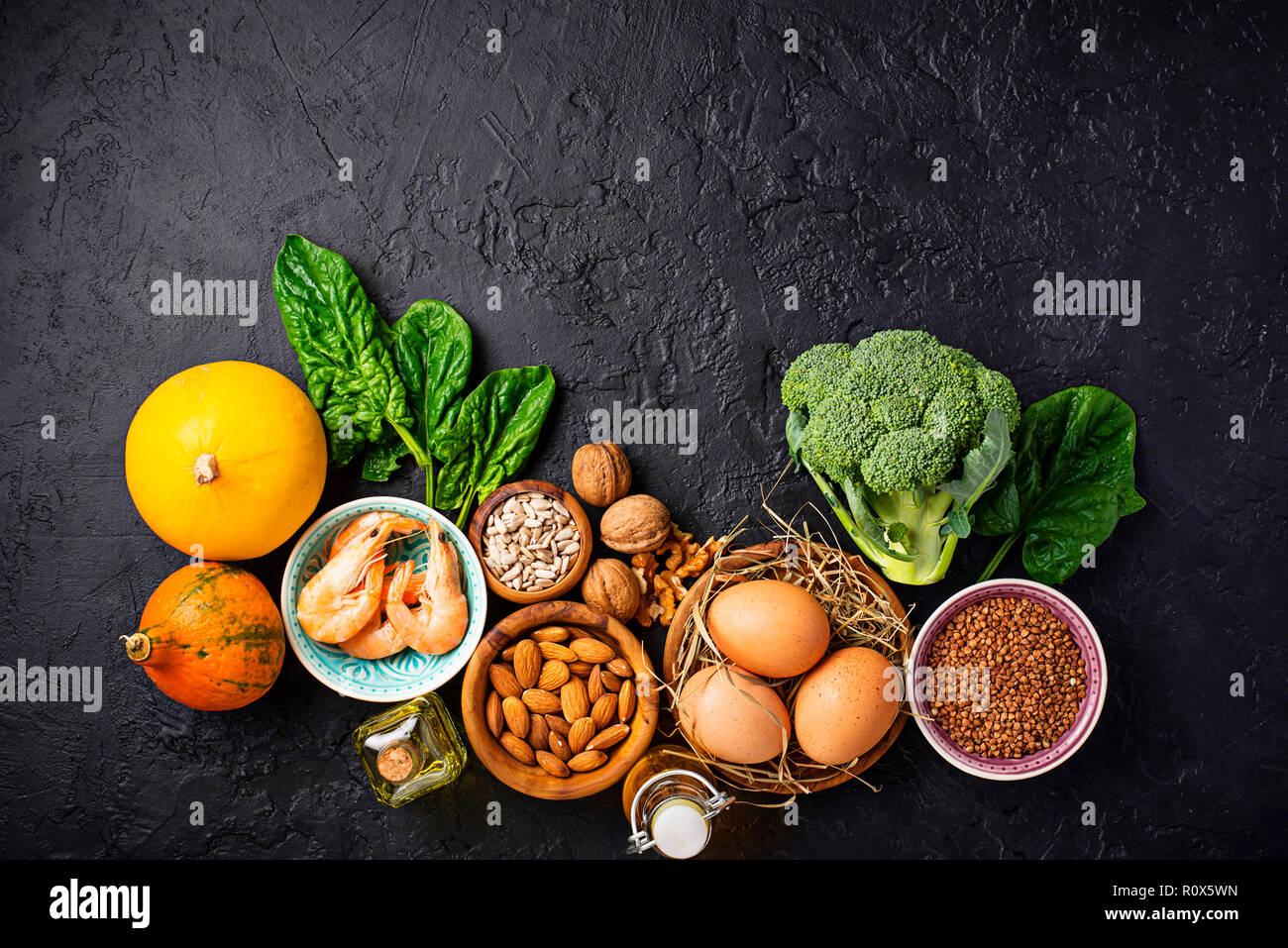 Assortment food sources of vitamin E Stock Photo Alamy
