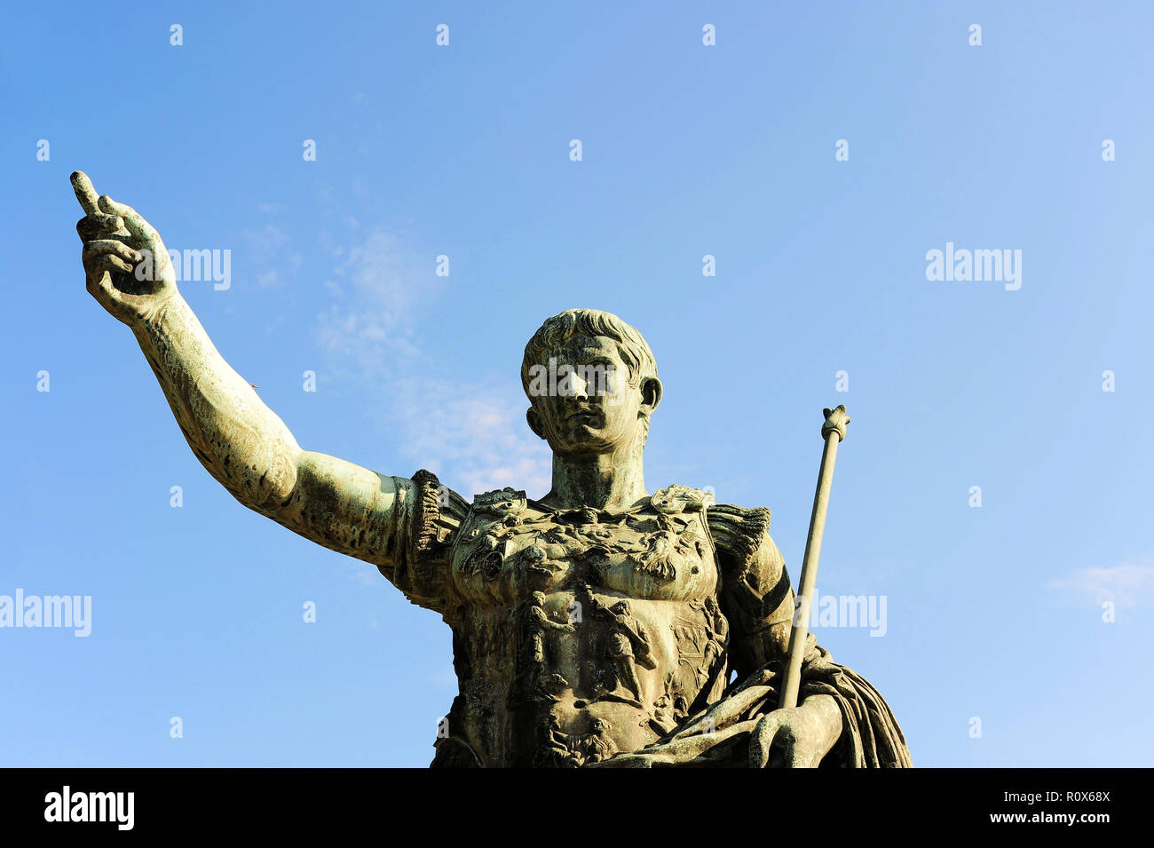 Statue of the Emperor Trajan in Fori Imperiali street, Rome, Italy