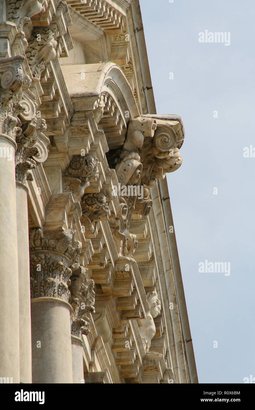 Venice, detail of a Baroque façade in white marble Stock Photo - Alamy