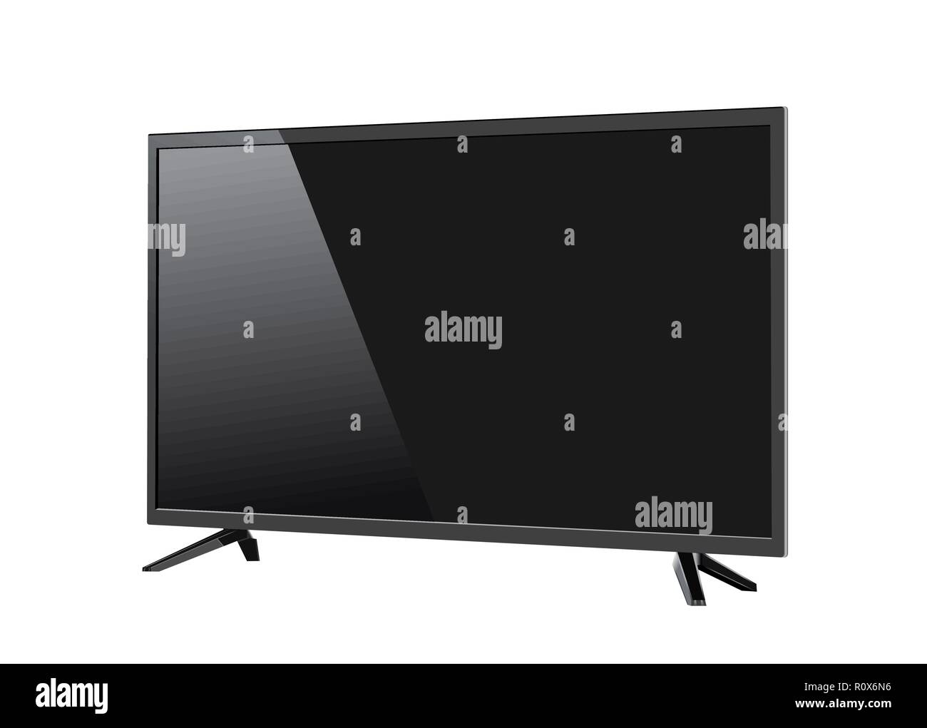 Black LED tv television screen blank isolated on white background Stock ...