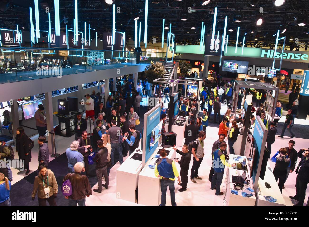 Intel exhibit booth, with demos and displays, at CES (Consumer