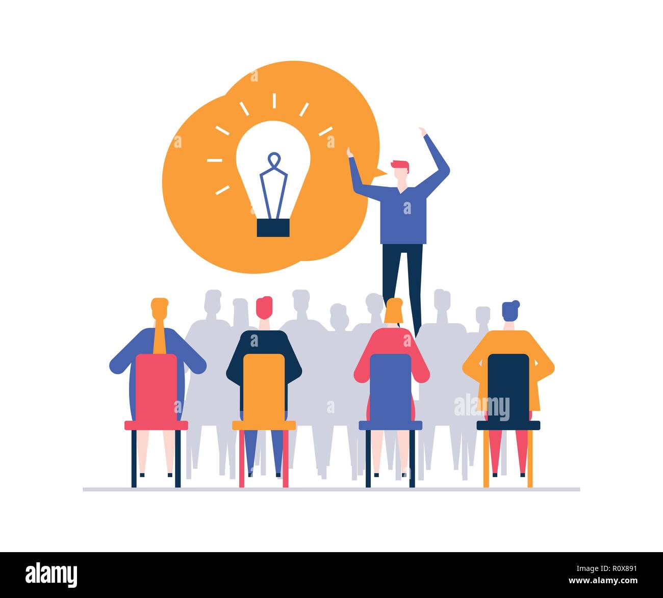Finding a solution - flat design style colorful illustration Stock Vector