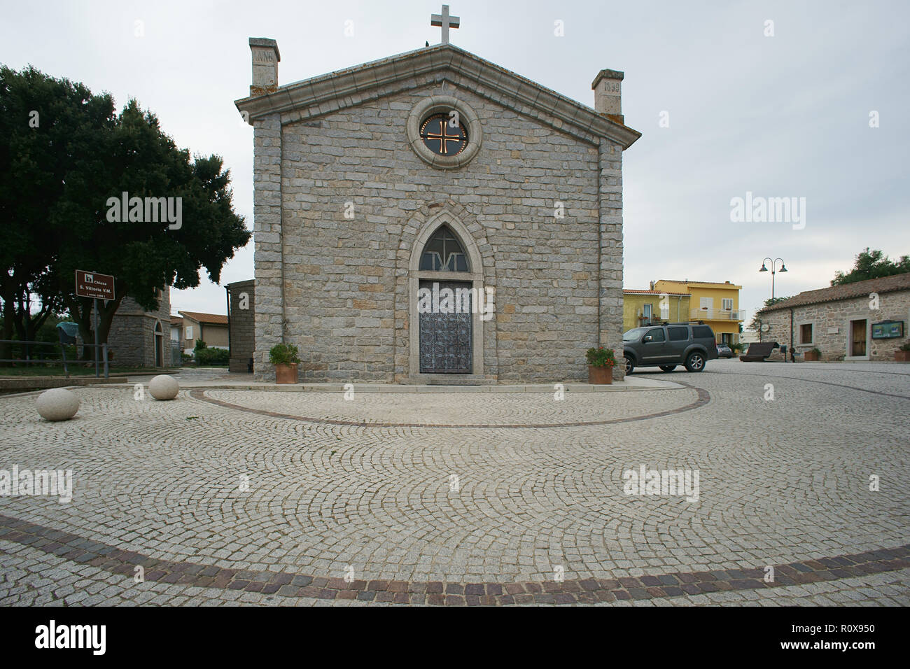 Church S. Vittoria V.M., City of Telti, Gallura, Sardinia, Italy Stock Photo