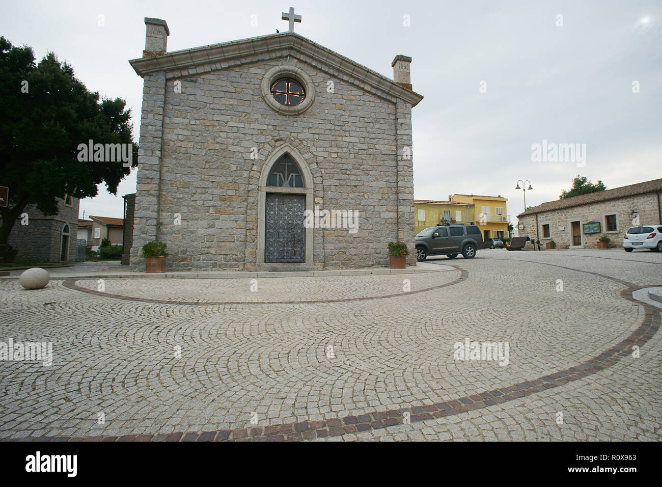 Church S. Vittoria V.M., City of Telti, Gallura, Sardinia, Italy Stock Photo