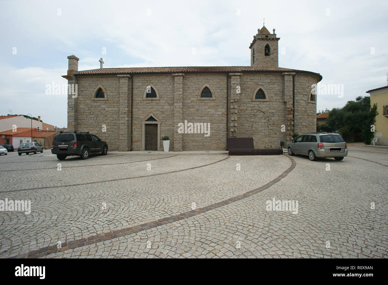 Church S. Vittoria V.M., City of Telti, Gallura, Sardinia, Italy Stock Photo
