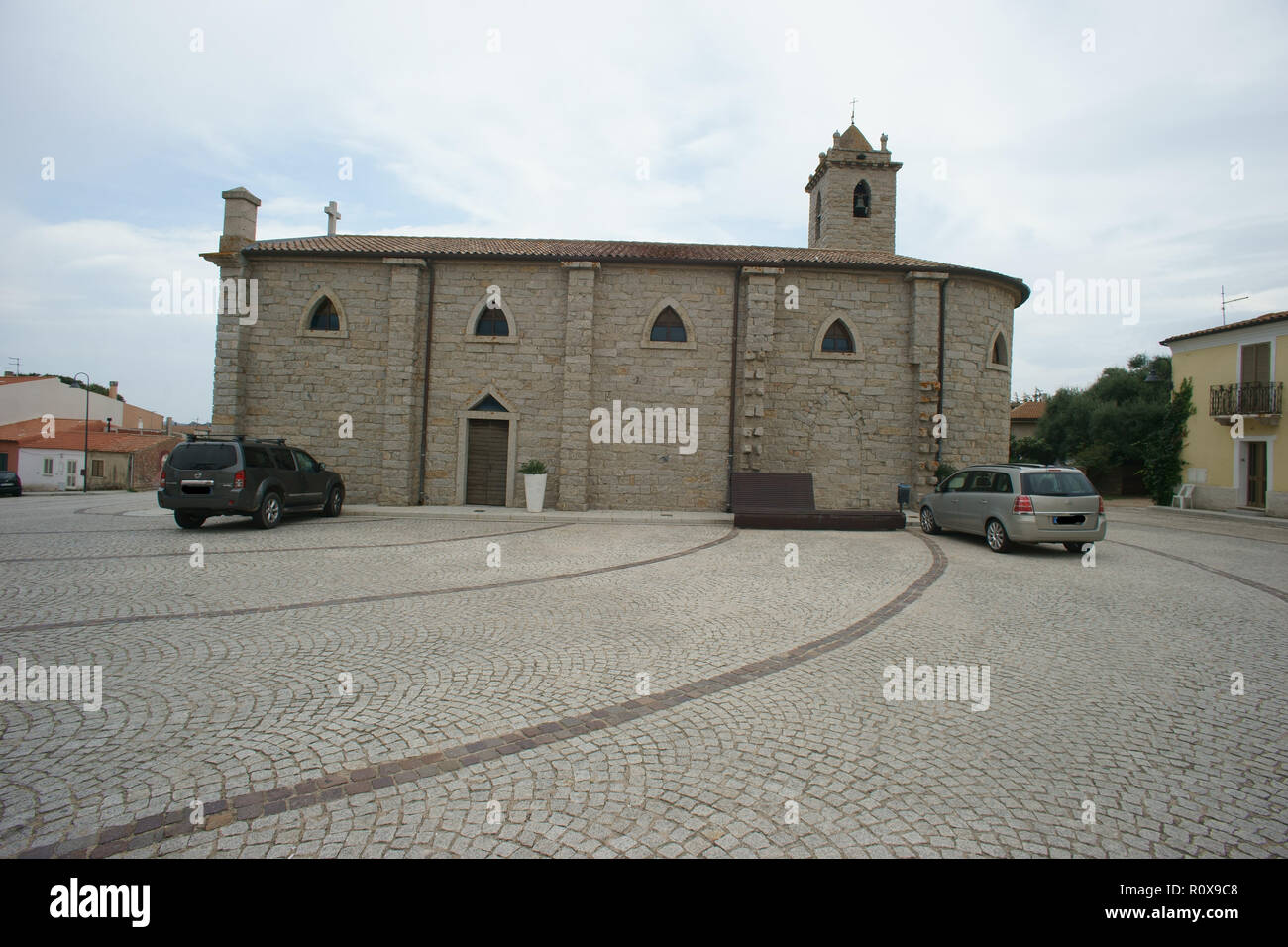 Church S. Vittoria V.M., City of Telti, Gallura, Sardinia, Italy Stock Photo
