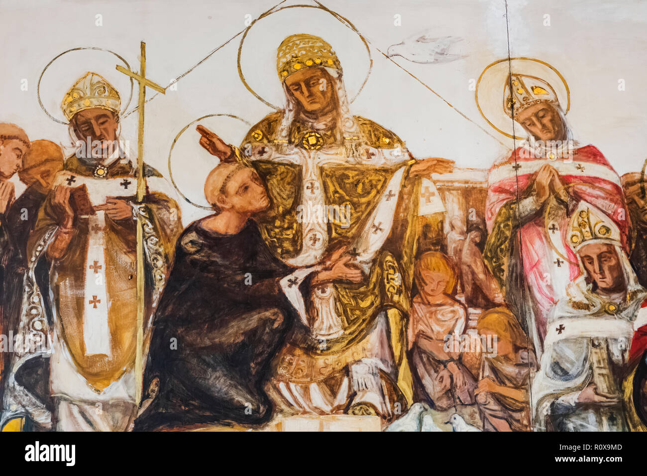 England Kent Canterbury The Catholic Church Of Saint Thomas Of Canterbury Painting Depicting The Pope Blessing Saint Augustine Before His Departur Stock Photo Alamy