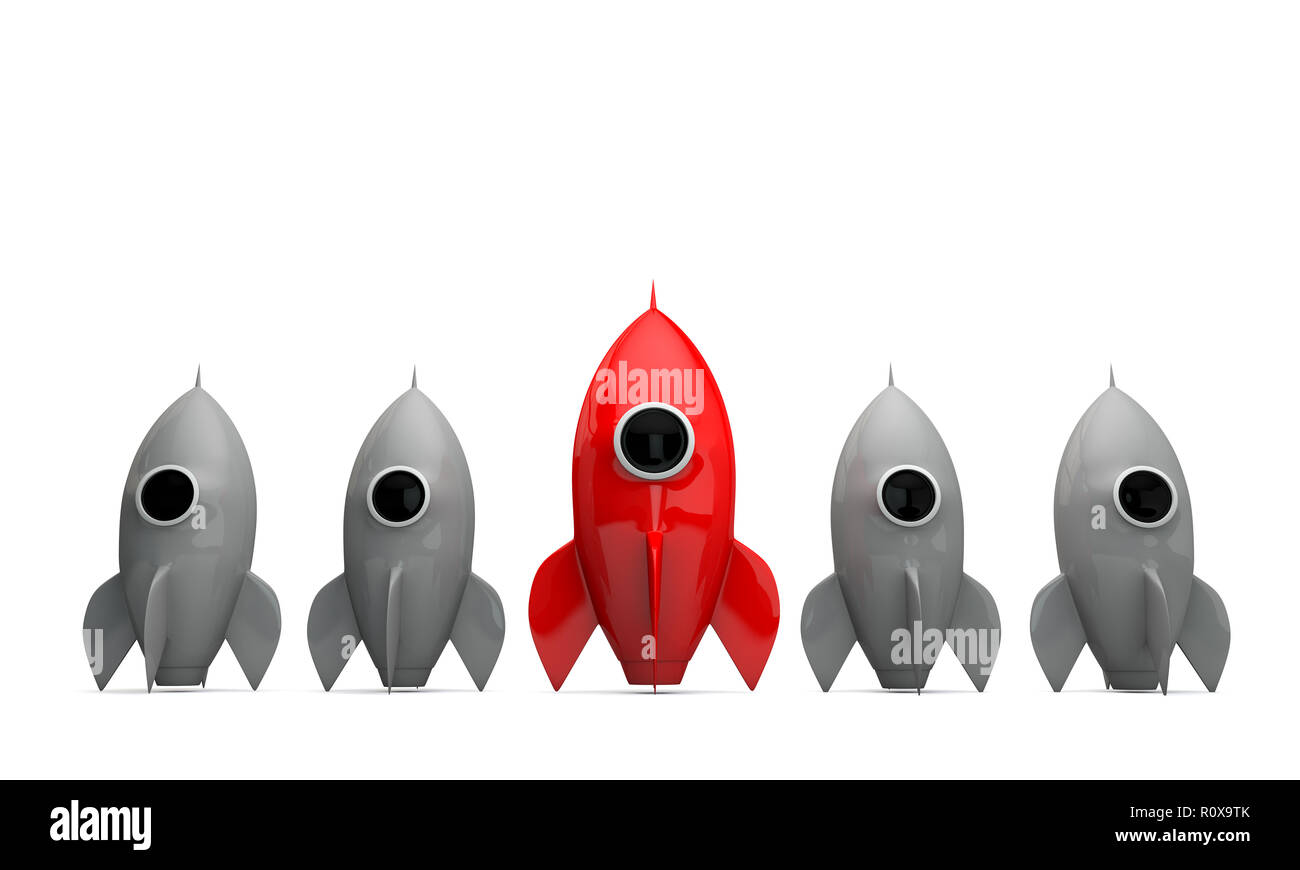 Rocket space ship. Startup business launch concept. 3D Rendering Stock ...