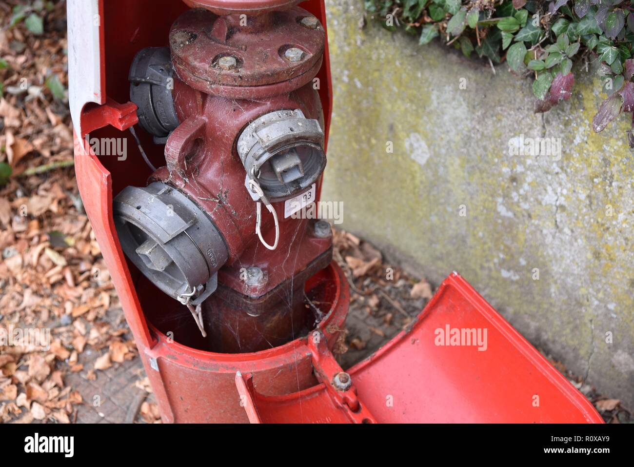 Fire hydrant the inner workings of a French fire hydradrant Stock