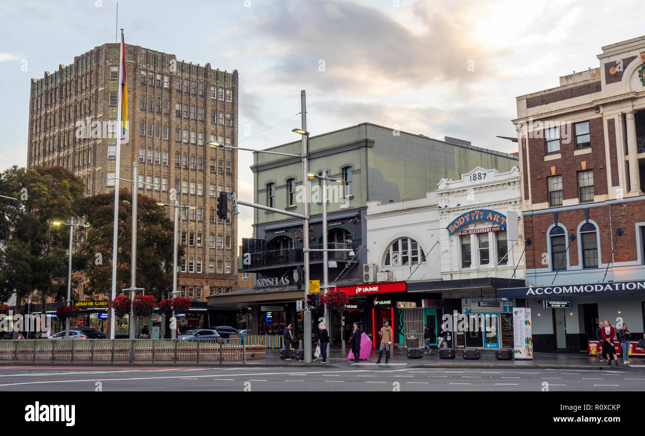 Streetscape of Flinders Street Darlinghurst, Sydney NSW Australia. Stock Photo