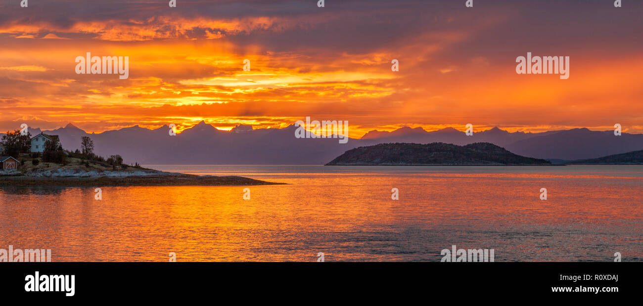 The lofoten is an Archipelago in the northern part of Norway. Stock Photo