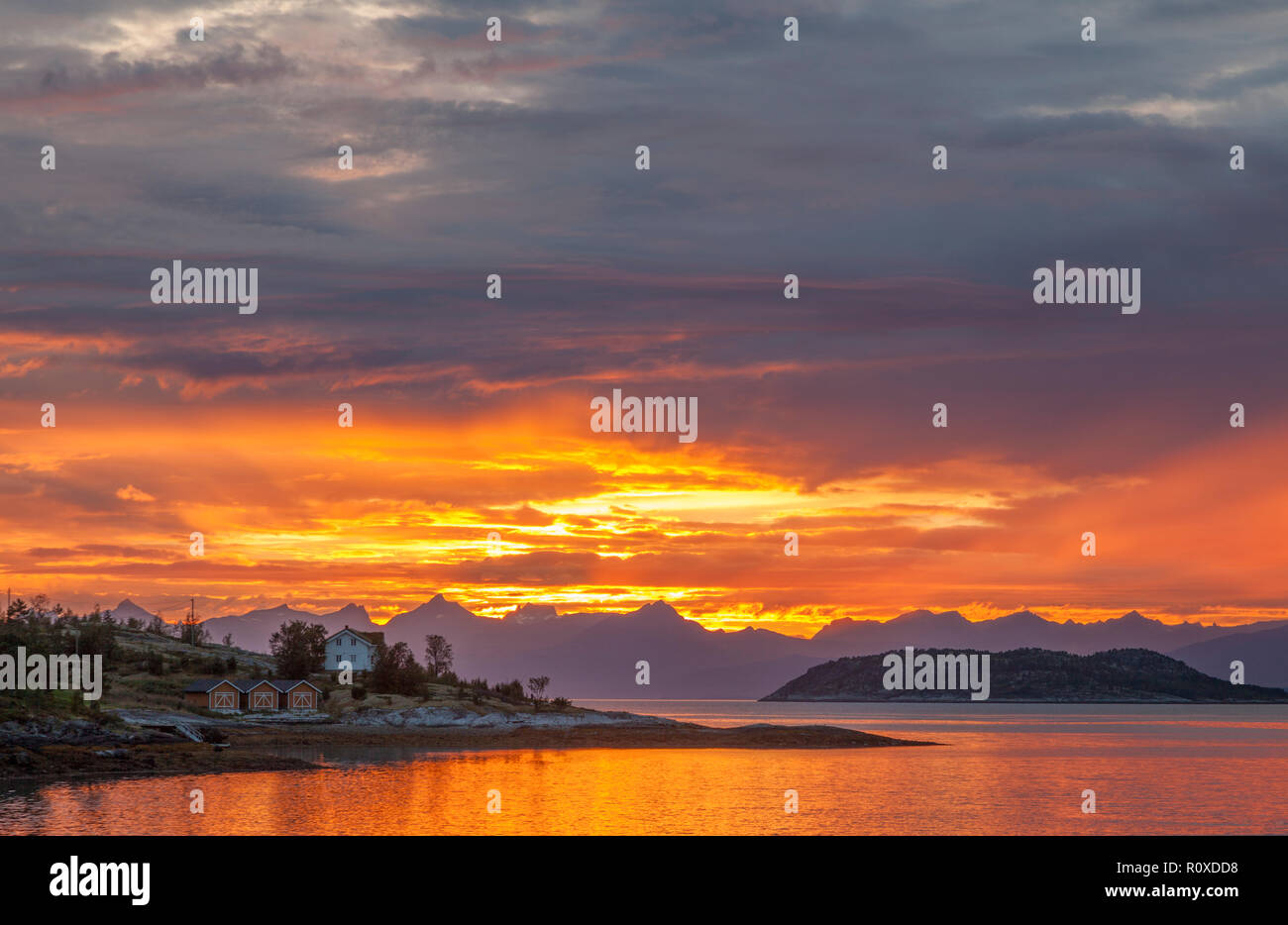 The lofoten is an Archipelago in the northern part of Norway. Stock Photo