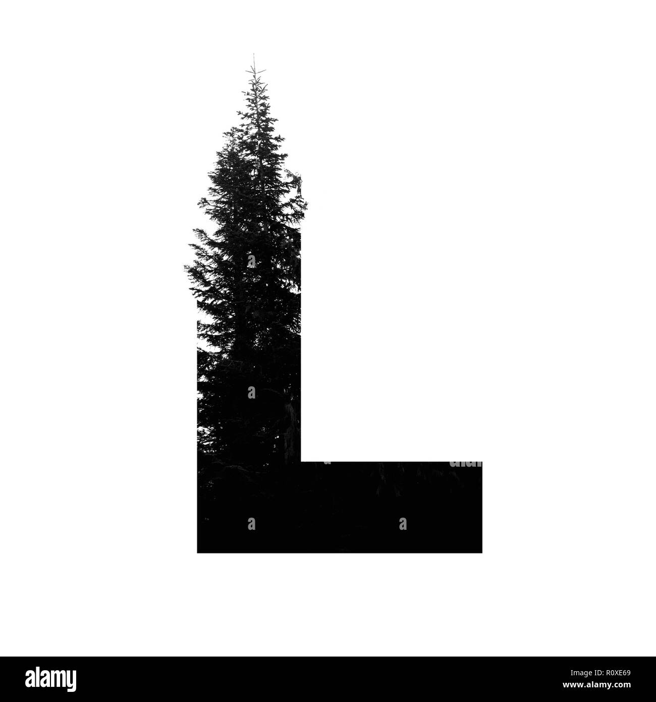 Letter L hipster wilderness font lettering. Outdoor adventure. Stock Photo