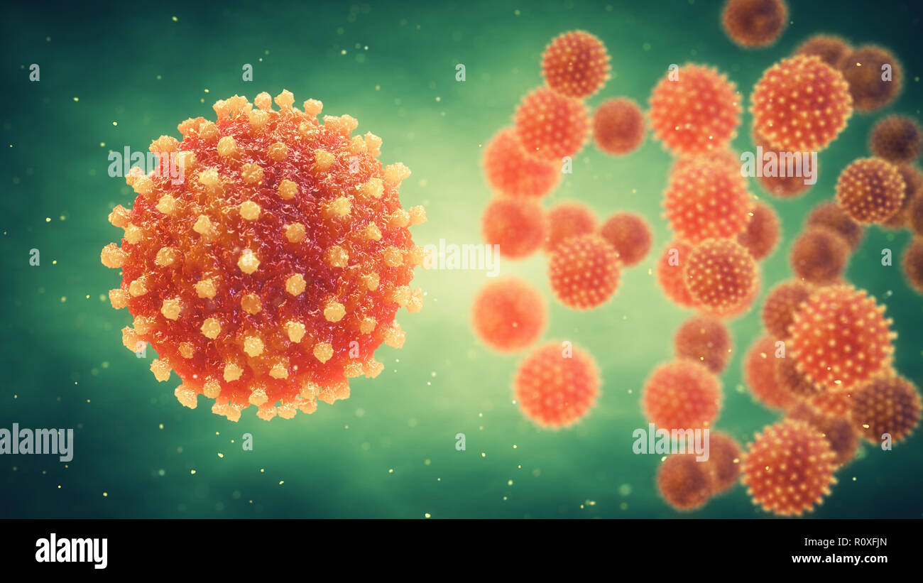 Chronic liver disease can be caused by a viral hepatitis infection, Hepatitis virus Stock Photo