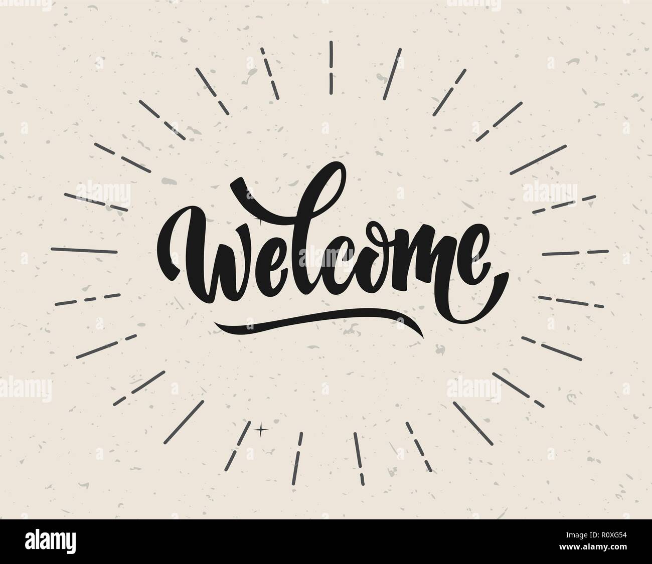 welcome lettering text. Modern calligraphy style illustration Stock ...