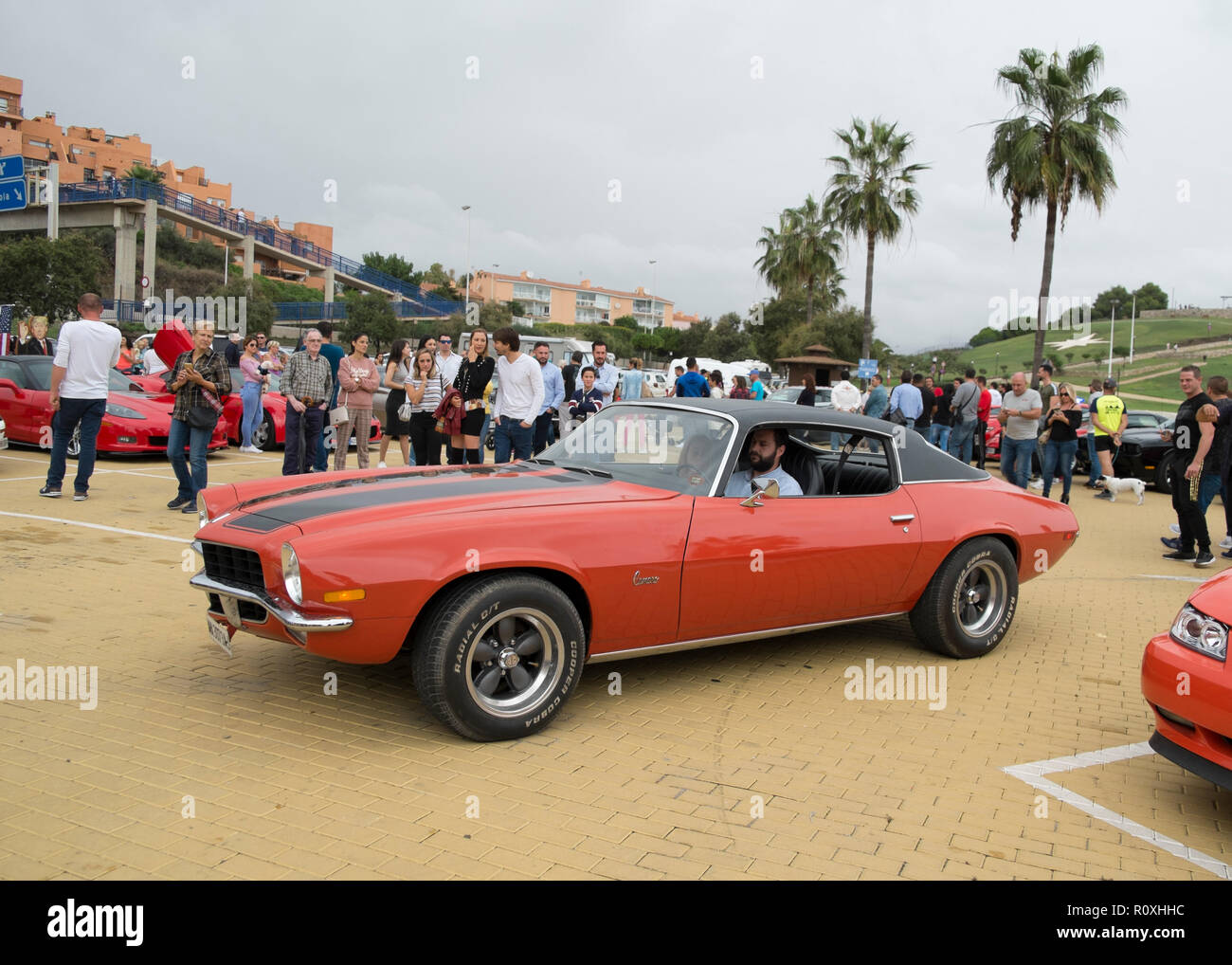 1970-1981 Chevrolet Camaro. US classic car meeting in Fuengirola, Málaga, Spain. Stock Photo