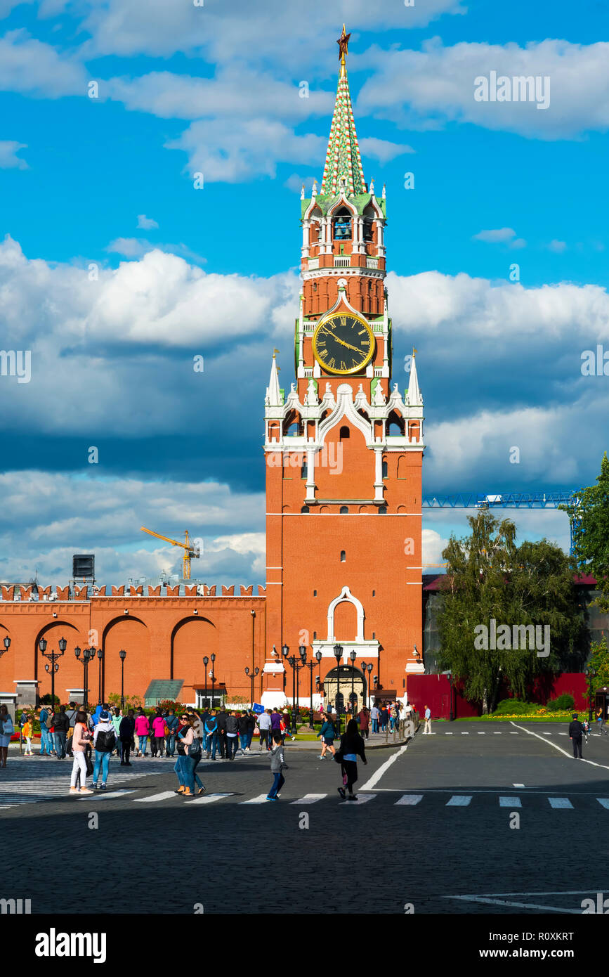 Trinity Tower The Kremlin Moscow Russian Moskva city National capital of Russia. The Moscow Kremlin (Russian: Московский Кремль), also known as The Kr Stock Photo