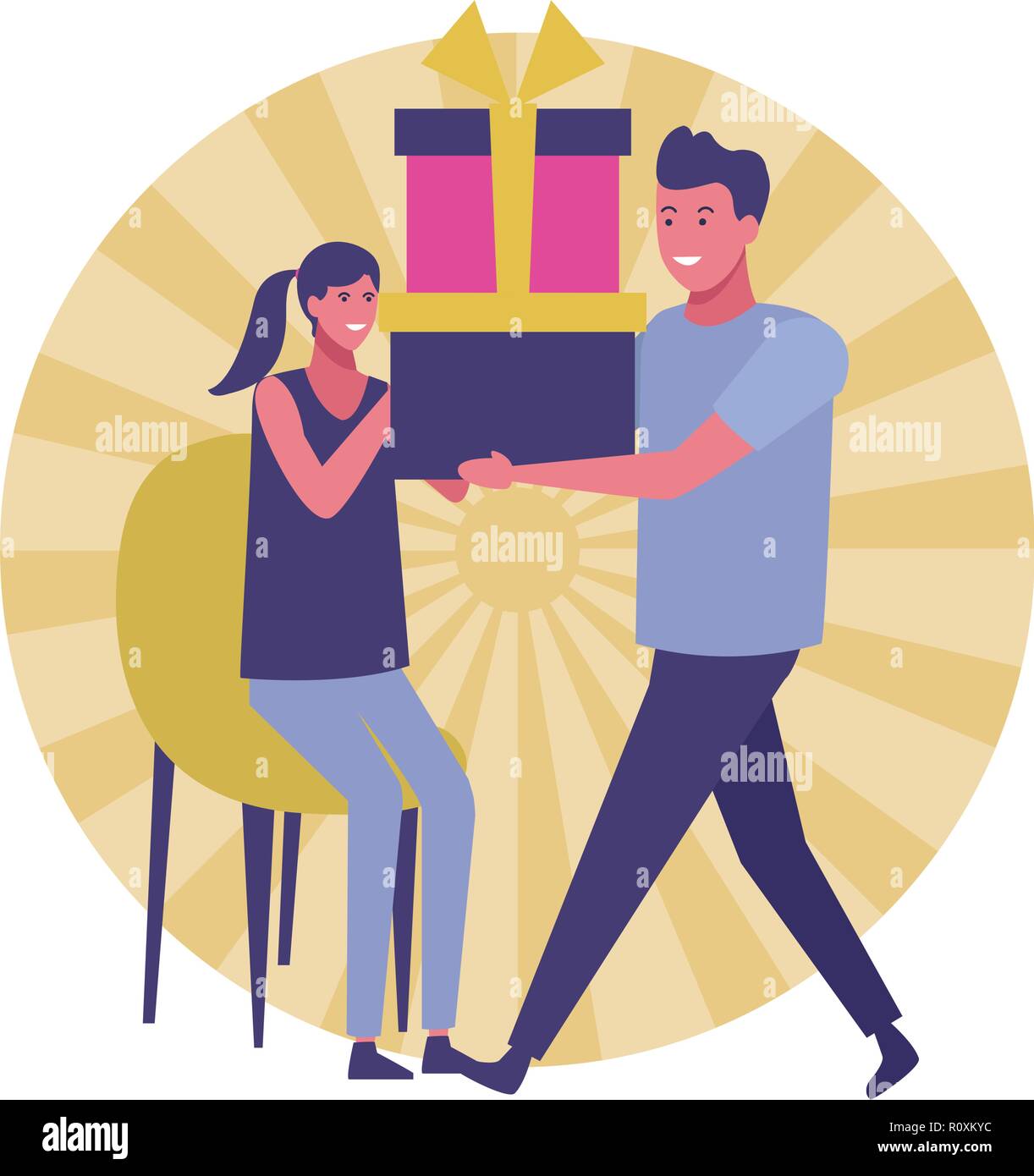 Laughing diverse couple on Stock Vector Images - Alamy