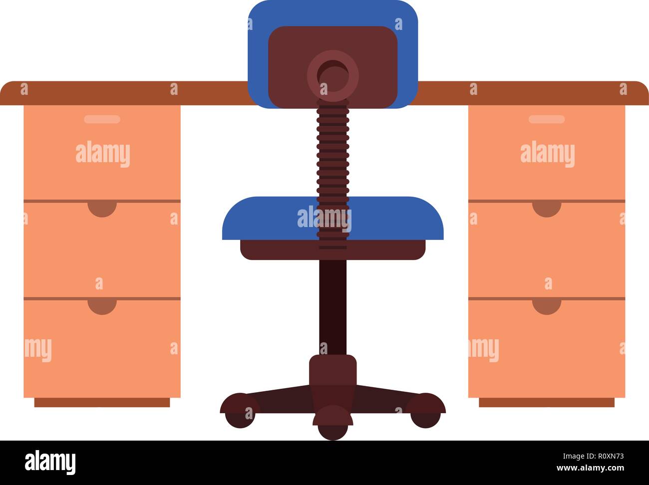 office desk with chair isolated icon Stock Vector Image & Art - Alamy