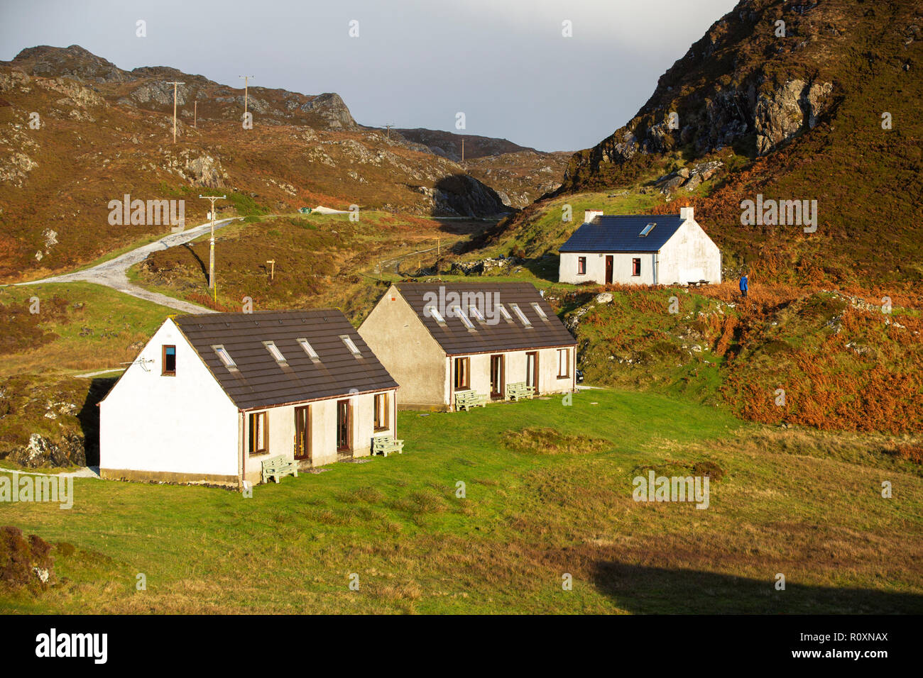 Holiday Cottages Near Lochinver Assynt Scotland Uk Stock Photo