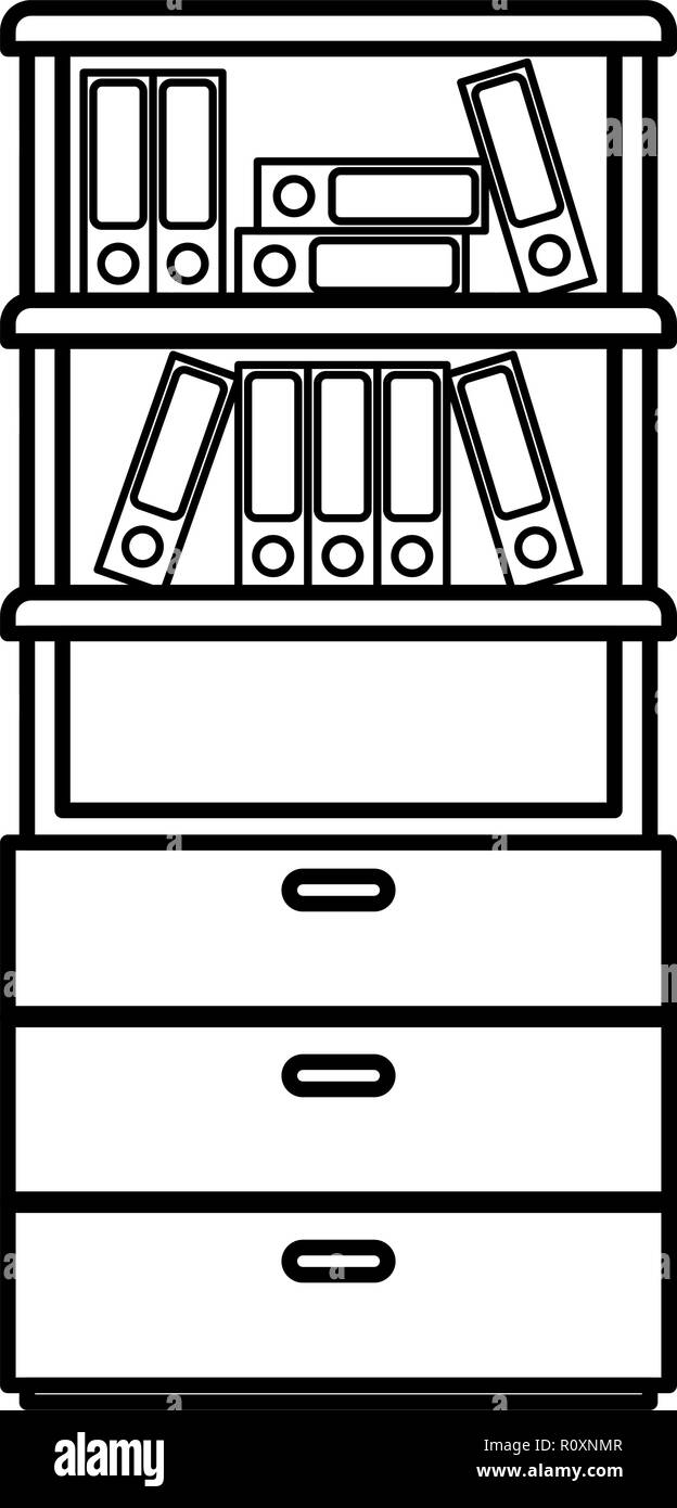 shelving with books isolated icon Stock Vector