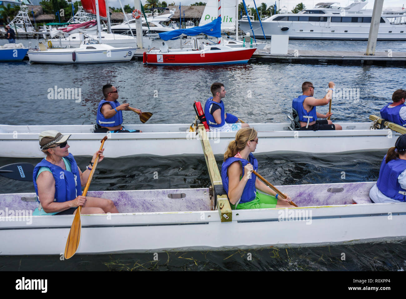 Miami Florida,Coconut Grove,Shake a Leg Miami,No Barriers Festival,disabled disability handicapped special needs,physical disability,amputee,adaptive Stock Photo