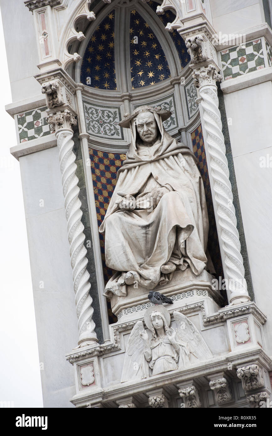 Close up of a statue on the Cathedral in Florence, Italy Europe Stock Photo