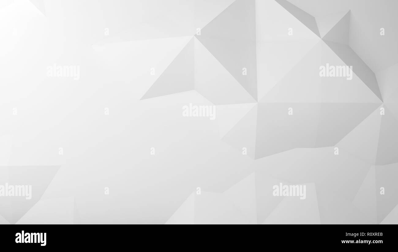 Abstract white digital low-poly pattern, background texture, 3d ...