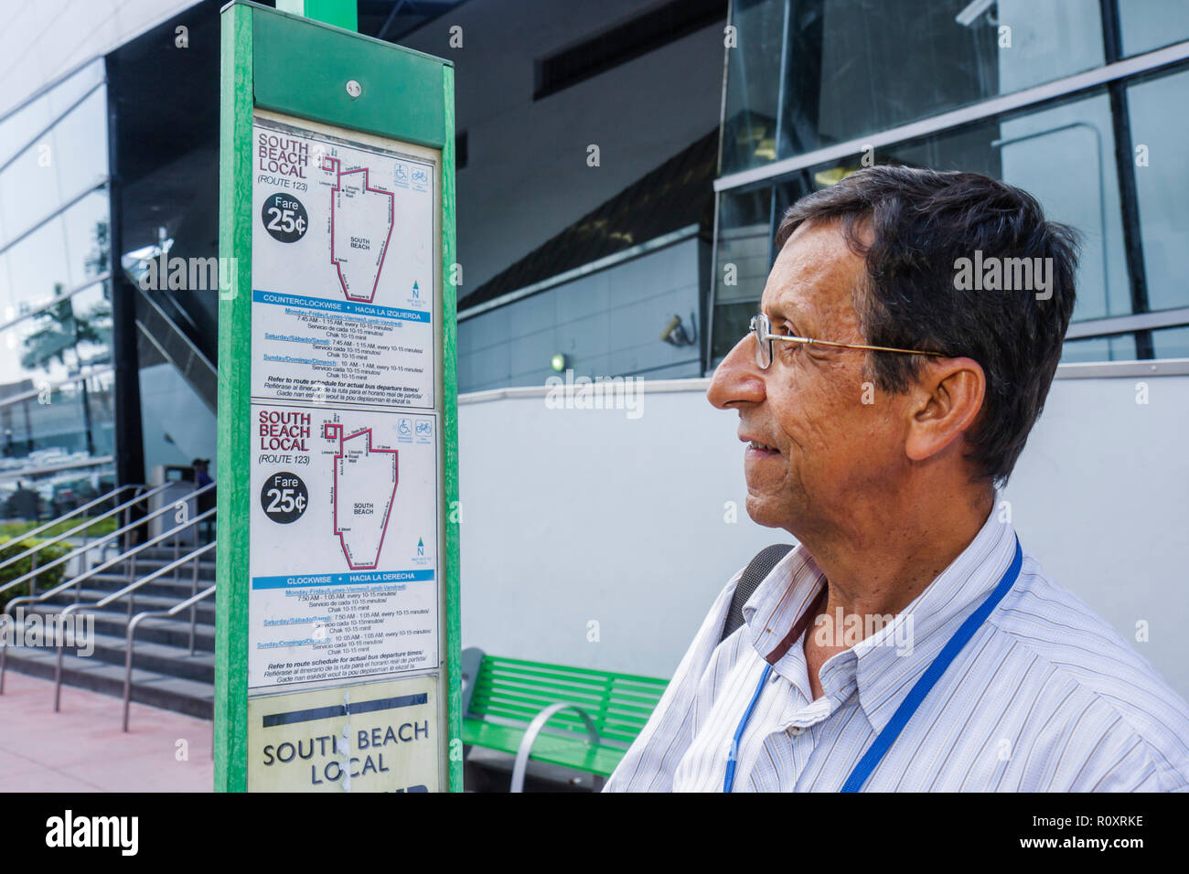 Big bus stop sign miami hi-res stock photography and images - Alamy