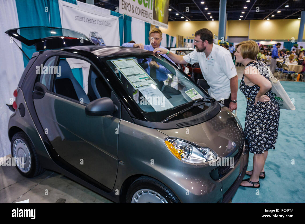 Miami Beach Florida,Convention Center,centre,MiaGreen Expo & Conference,green trade show,energy,fuel efficient,exhibitor,global warming climate change Stock Photo