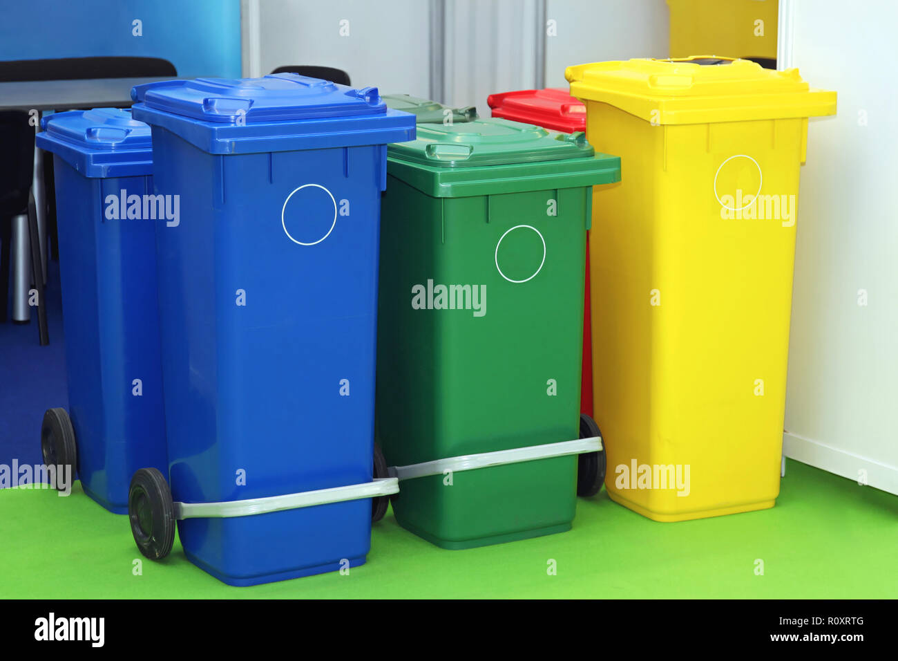 Plastic recycling bins hi-res stock photography and images - Alamy